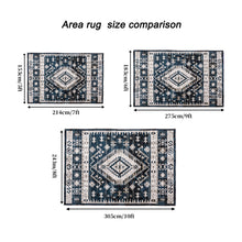 Load image into Gallery viewer, Area Rug 6x9 Vintage Bohemia Large Persian Non-slip Washable Rug For Living Room Kitchen Bedroom Living Room Geometry Blue/Black