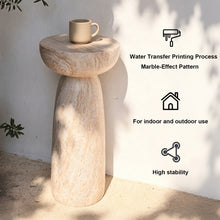 Load image into Gallery viewer, Natural Stone Grain Mushroom Shape Side Table, 13in Waterproof Freestanding Patio End Table, Decor Accent Table for Balcony Yard Hallway Sofa Side Decor