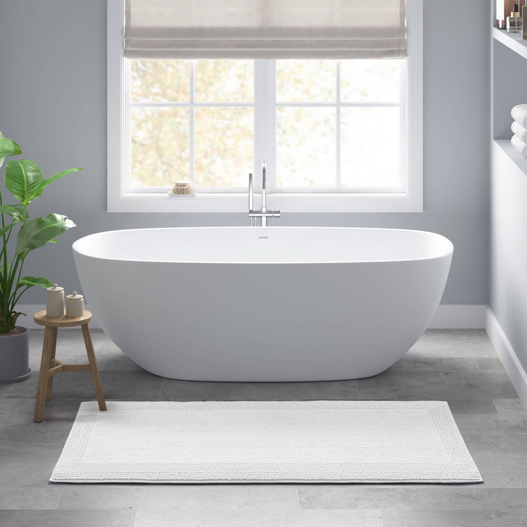 1 PCS 24x72" 100% Cotton Tufted 3000 GSM Reversible Bath Rug Navy