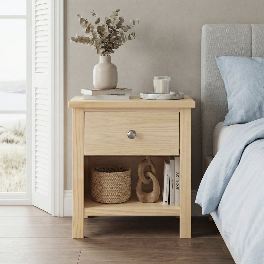 Natural Pine Finish 2pcs Storage Boxes with Caster Wheels Transitional Bedroom Furniture Under-Bed Toy Boxes