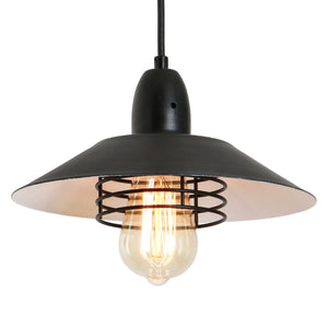 Farmhouse Vintage Pendant Light Black Fixture Pendant Lights with Spring Frame Adjustable Metal Hanging Lamp for Kitchen Island Dining Room Bedroom Living Room Barn Entryy, E26