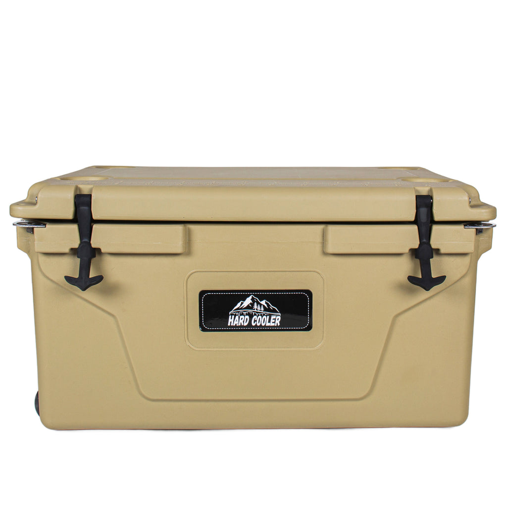 Khaki color ice cooler box 65QT camping ice chest beer box outdoor fishing cooler