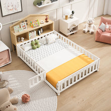 Load image into Gallery viewer, Headboard Storage Cabinet for Full-size Montessori Floor Bed Natural,Freely collocation