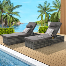 Load image into Gallery viewer, OUTDOOR  SOFA  PE RATTAN FURNITURE  DECK CHAIR GRAY RATTAN