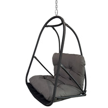 Load image into Gallery viewer, Swing Egg Chair with Stand Indoor Outdoor Wicker Rattan Patio Basket Hanging Chair with C Type bracket , with cushion and pillow,Patio Wicker folding Hanging Chair( Special construction cup holder