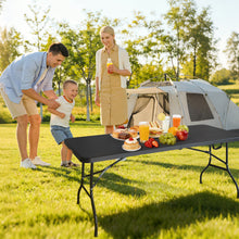 Load image into Gallery viewer, 6ft Black Multi-functional Outdoor Folding Leisure Picnic Game Party Table